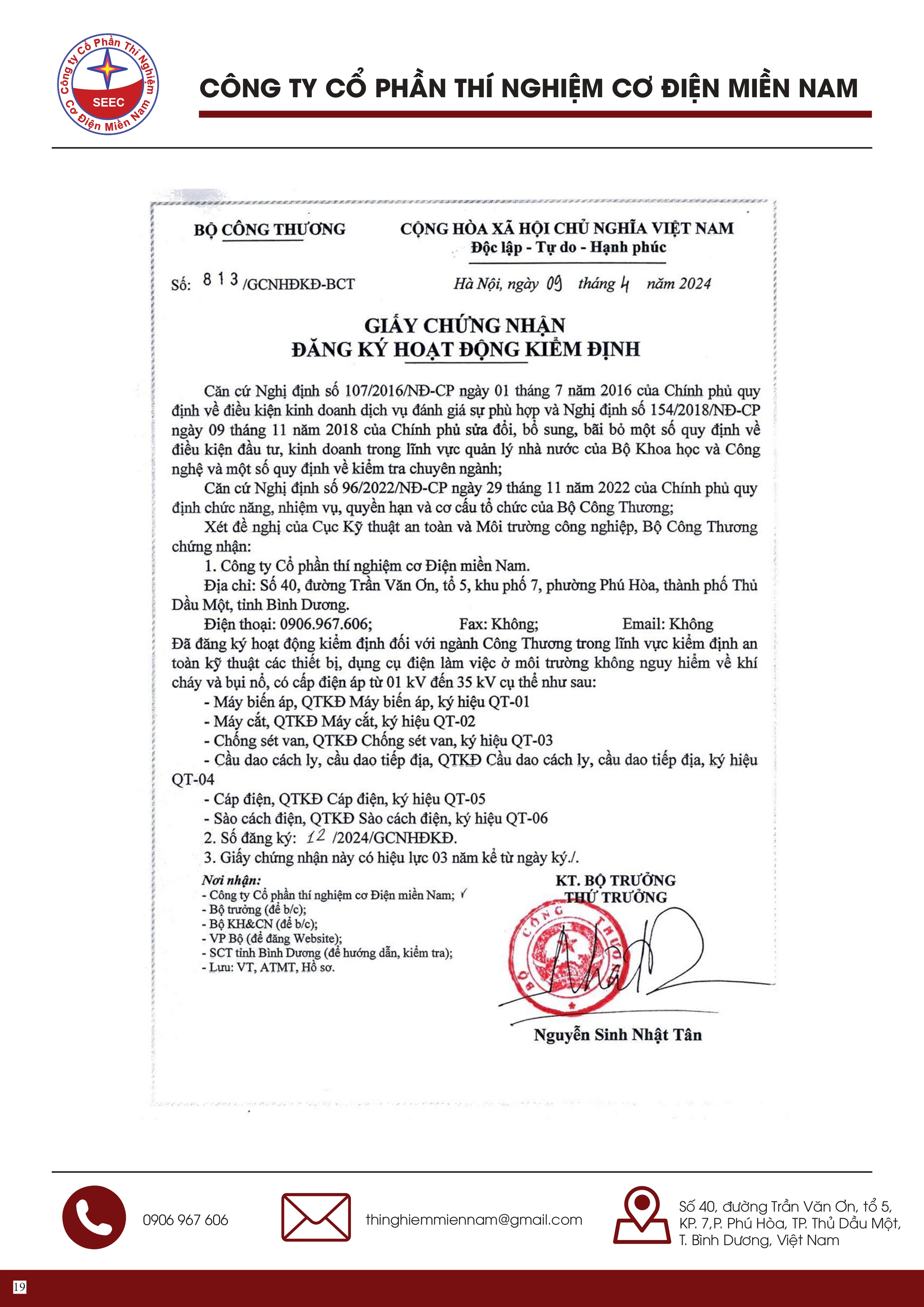 Công ty Cổ Phần Thí Nghiệm Cơ Điện Miền Nam