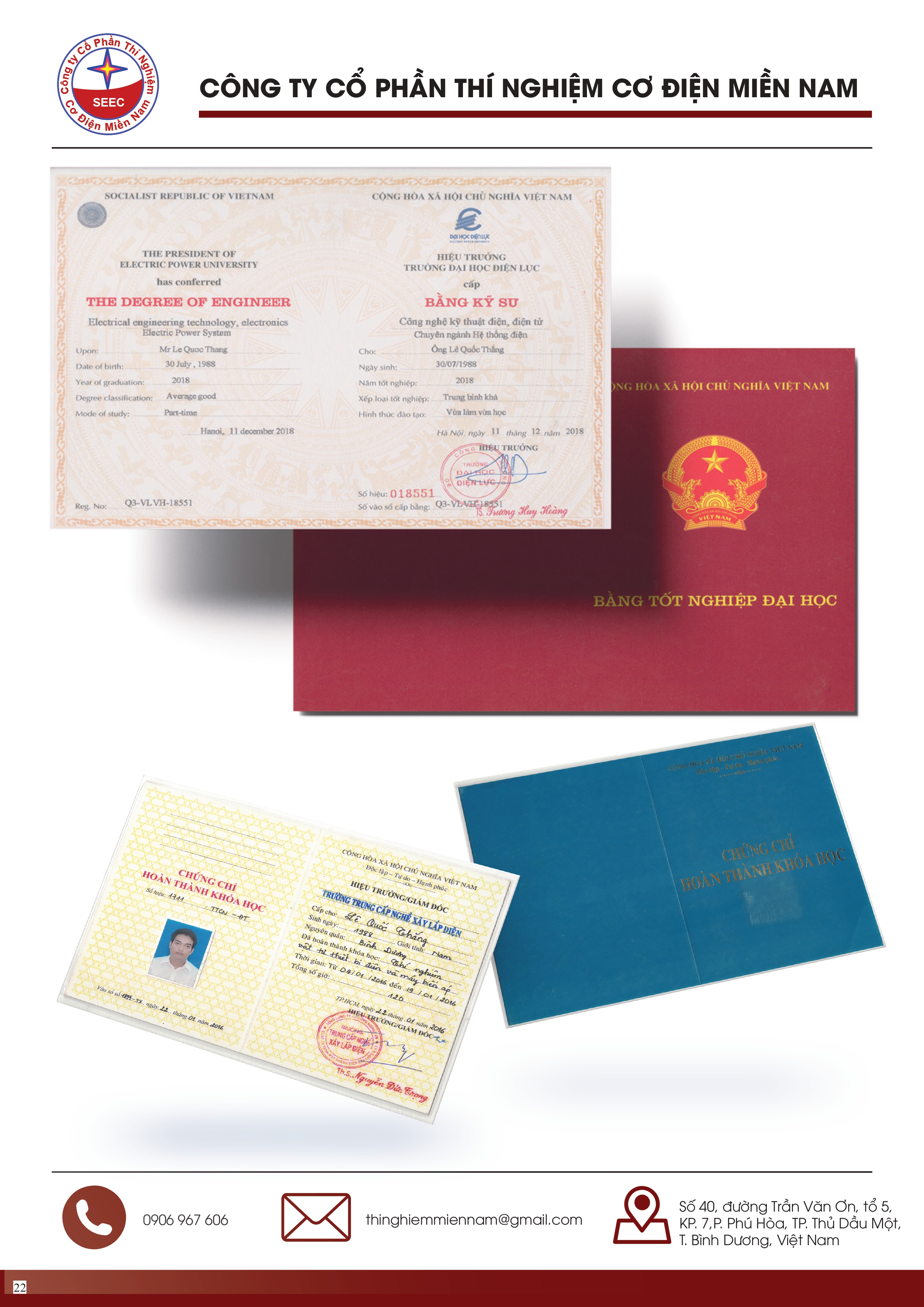 Công ty Cổ Phần Thí Nghiệm Cơ Điện Miền Nam