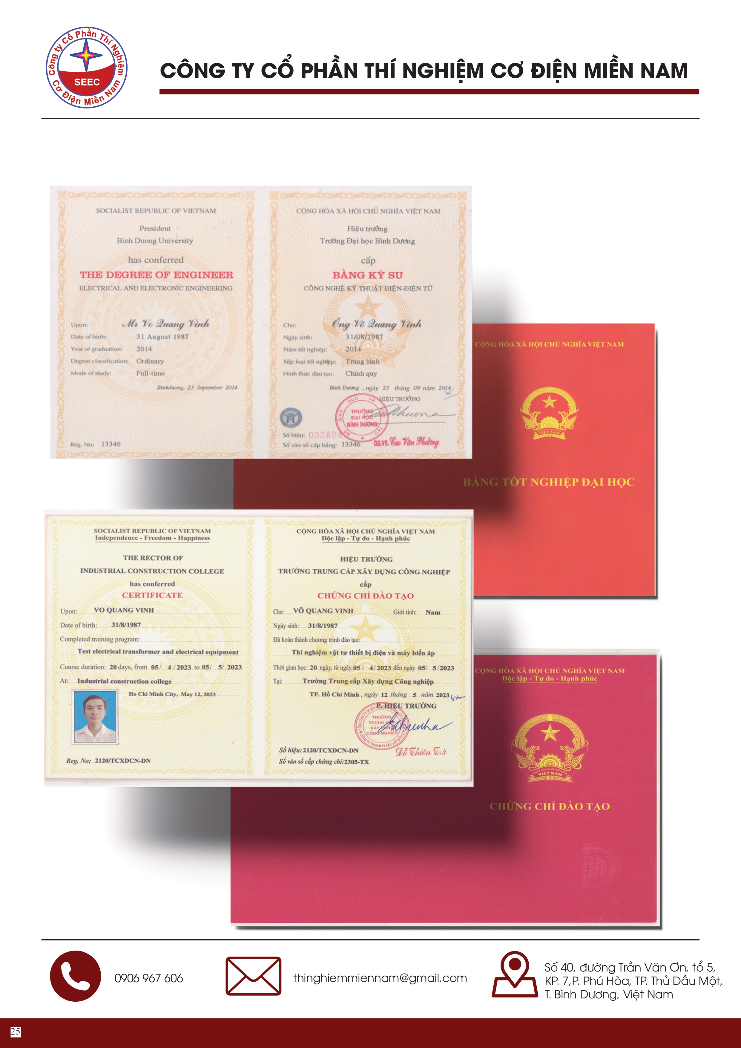 Công ty Cổ Phần Thí Nghiệm Cơ Điện Miền Nam