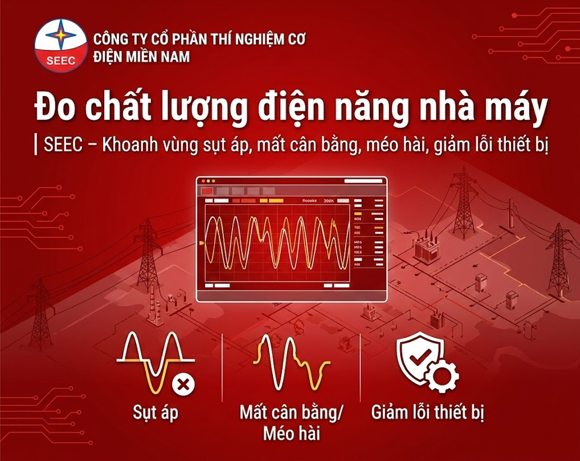 Đo chất lượng điện năng nhà máy | SEEC – Khoanh vùng sụt áp, mất cân bằng, méo hài, giảm lỗi thiết bị