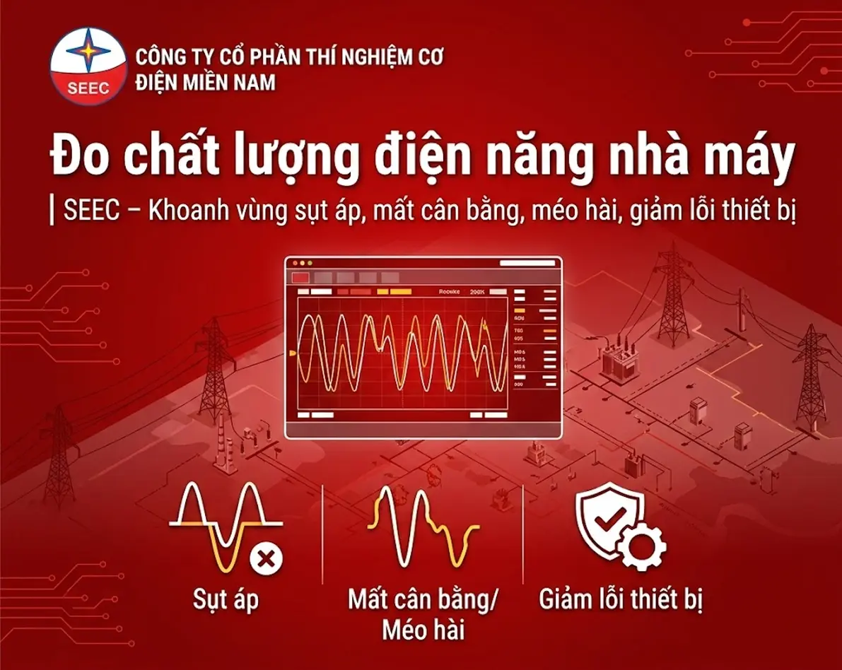 Đo chất lượng điện năng nhà máy | SEEC – Khoanh vùng sụt áp, mất cân bằng, méo hài, giảm lỗi thiết bị